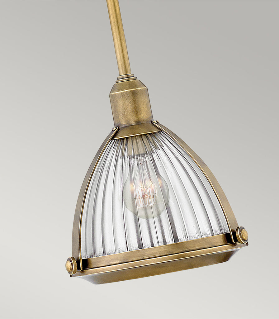 Elstead Elroy Pendant Light in Heritage Brass close up