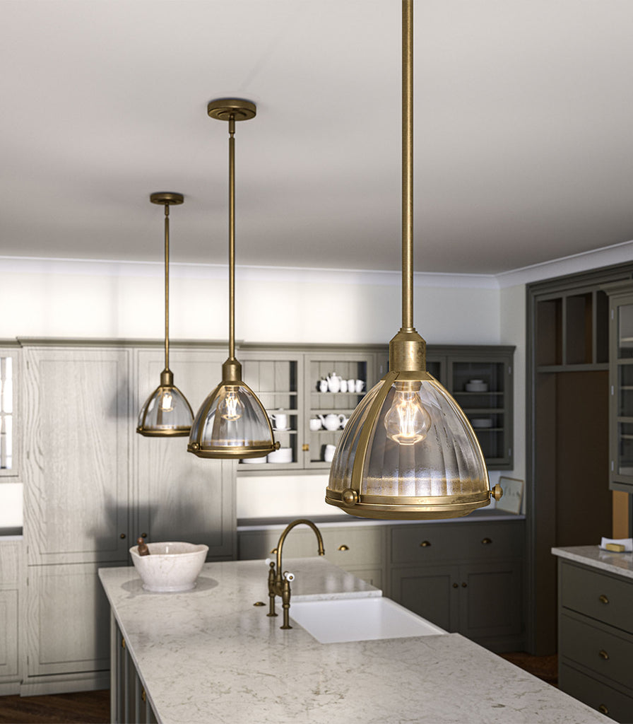 Elstead Elroy Pendant Light featured over kitchen bench