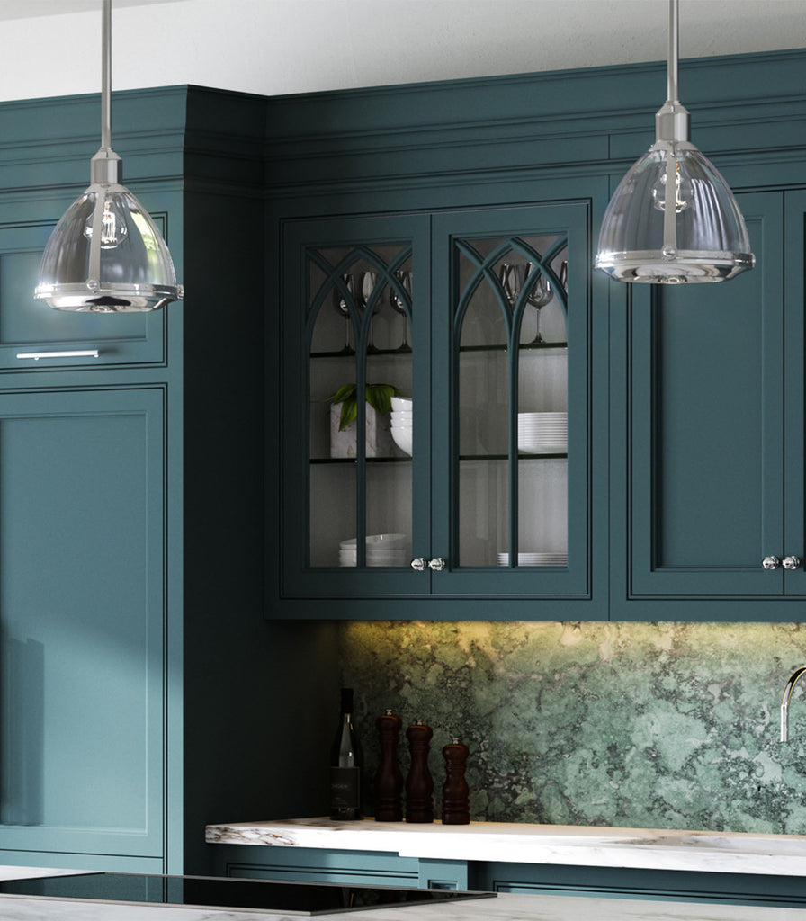 Elstead Elroy Pendant Light featured over kitchen bench