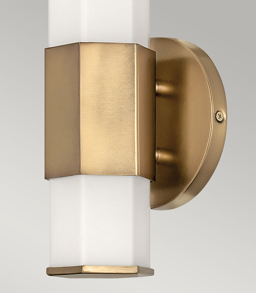 Elstead Facet Wall Light in Heritage Brass close up