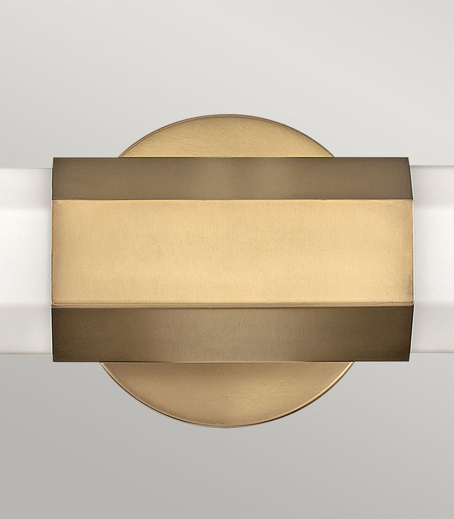 Elstead Facet Dual Wall Light in Heritage Brass close up