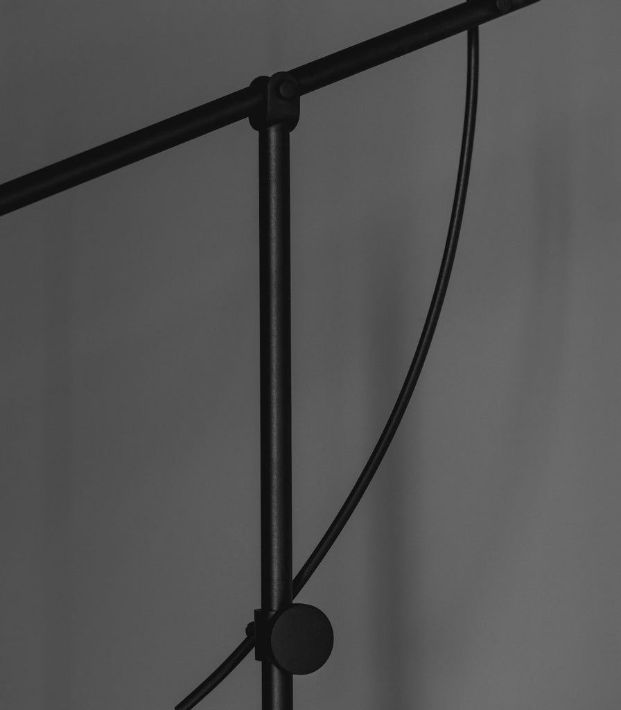 Northern Balancer Floor Lamp in Matte Black/Opal close up