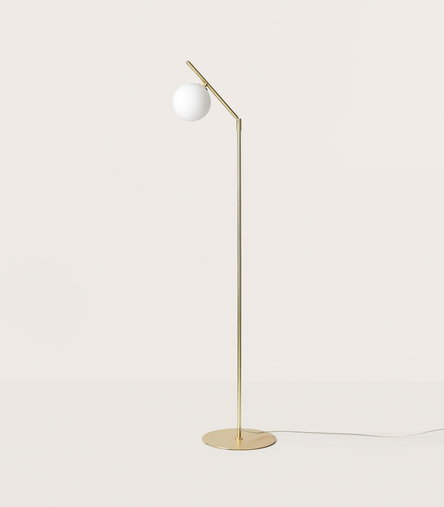Aromas Endo Floor Lamp in Matte Brass with Opal shade