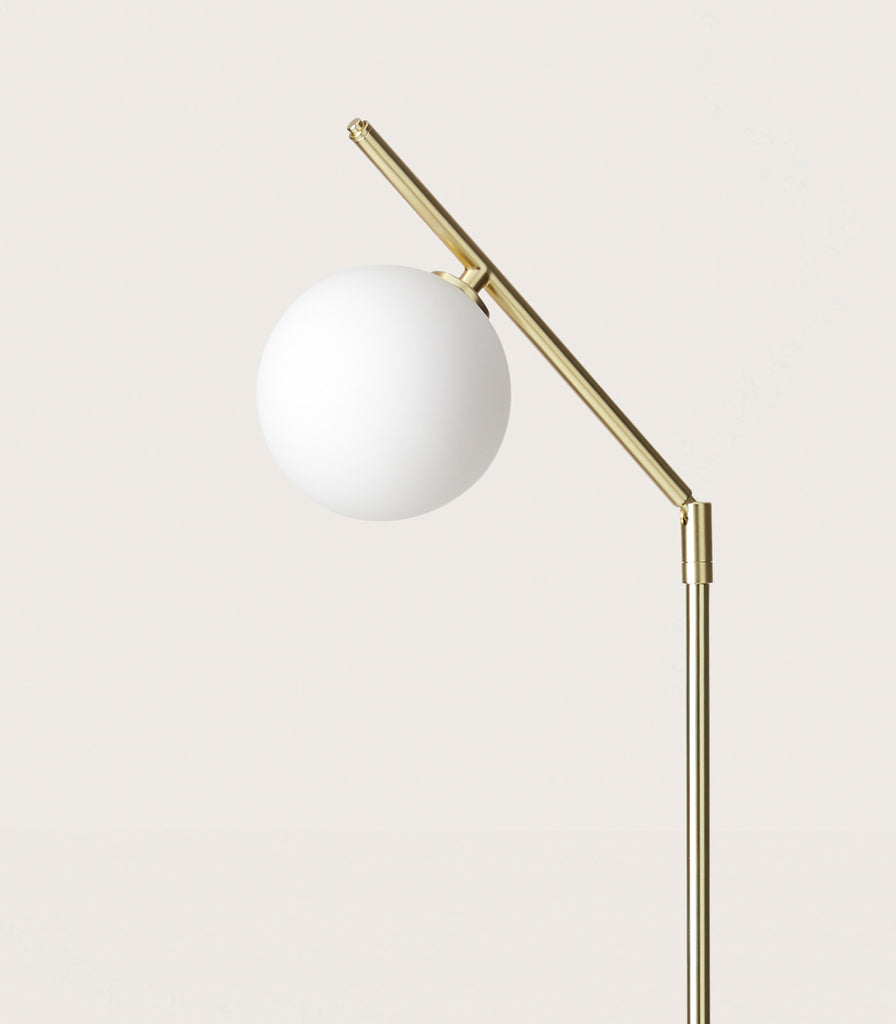 Aromas Endo Floor Lamp in Matte Brass with Opal shade close up