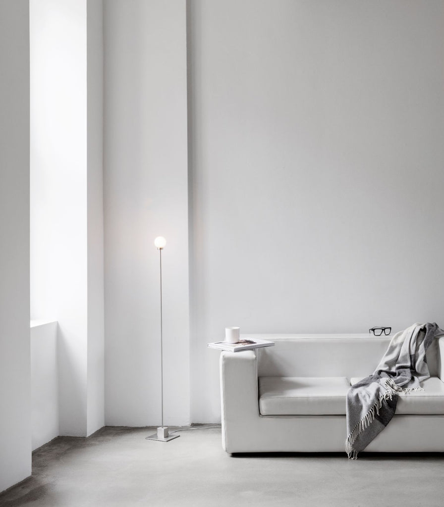 Northern Snowball Floor Lamp featured within a interior space