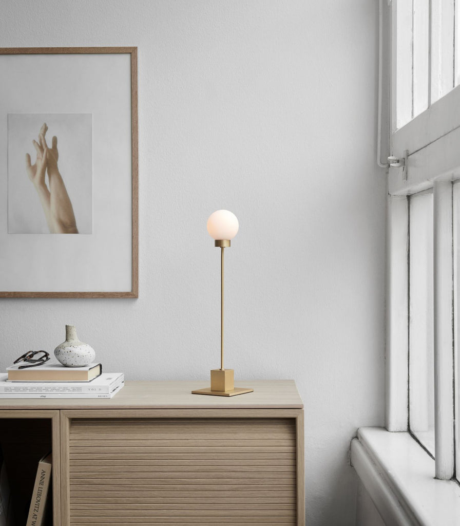 Northern Snowball Table Lamp featured within a interior space