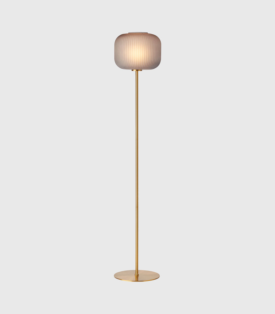Mayfield Leone Floor Lamp in Satin Brass/ Grey