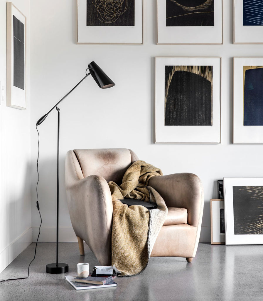 Northern Birdy Floor Lamp featured within a interior space