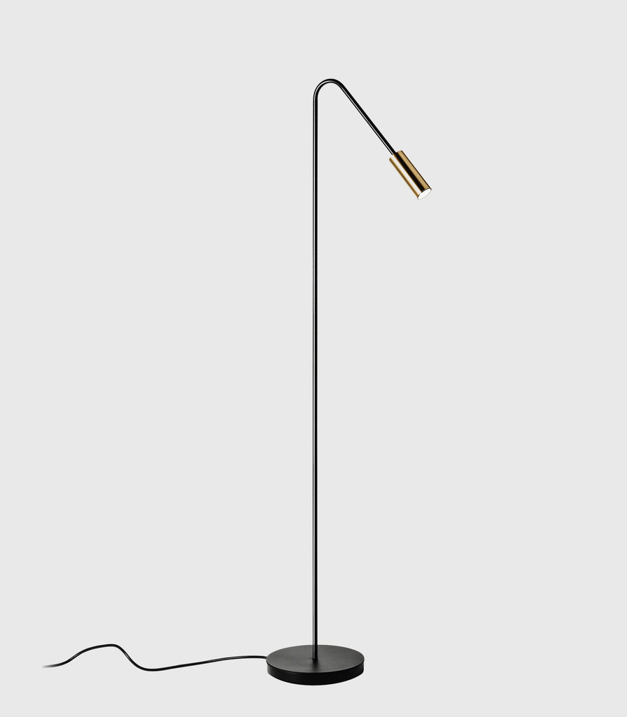 Estiluz Volta Floor Lamp in Black/Satin Gold