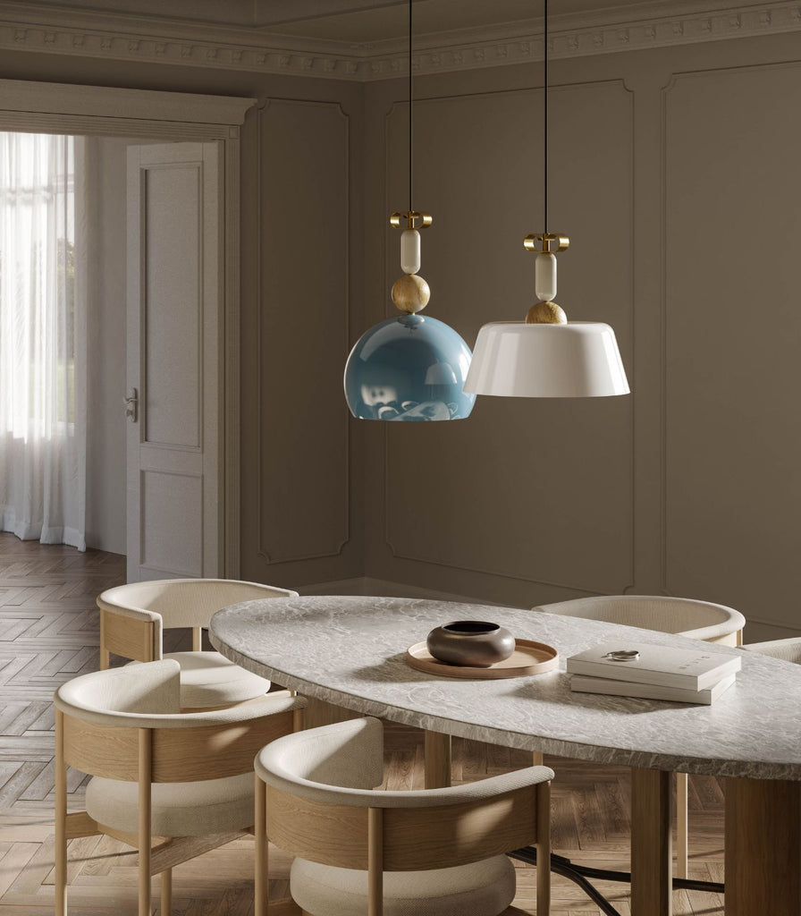 Il Fanale Bonton Pendant Light hanging over dining table
