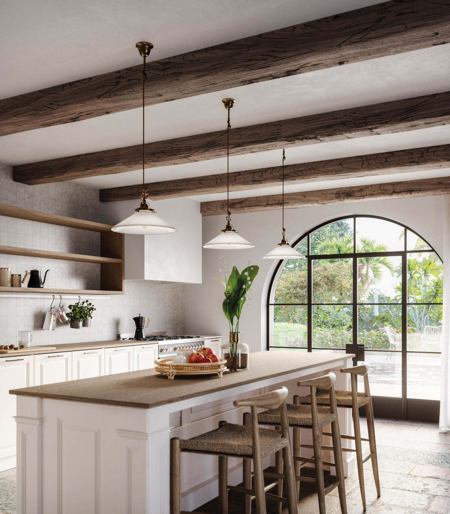 Il Fanale Country Pendant Light hanging over Kitchen bench