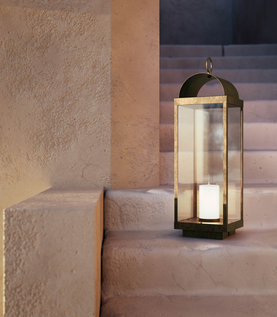 II Fanale Round Lanterne Outdoor Floor Lamp featured within outdoor space