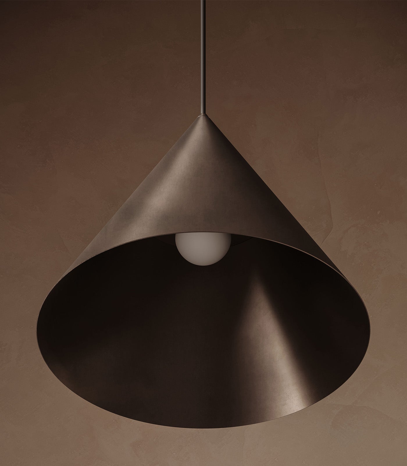Brass cone pendant light deals