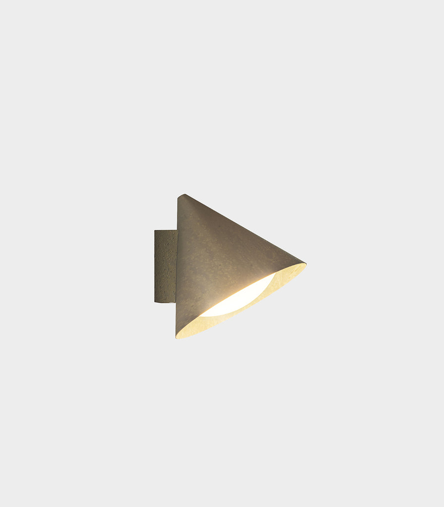 Il Fanale Cone Flush Outdoor Wall Light in Pre Aged Brass