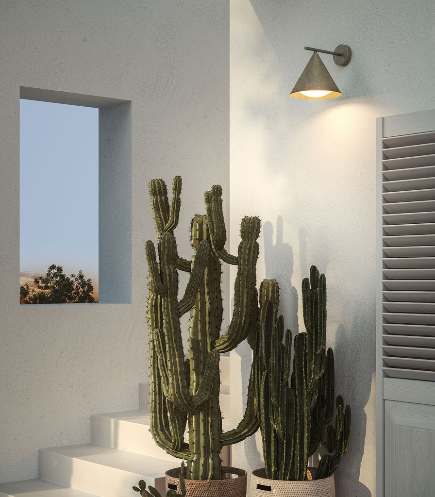 Il Fanale Cone Straight Outdoor Wall Light featured within a outdoor space