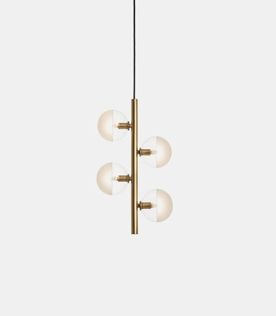 Il Fanale Molecola Vertical Pendant Light in Aged Brass/Natural Brass