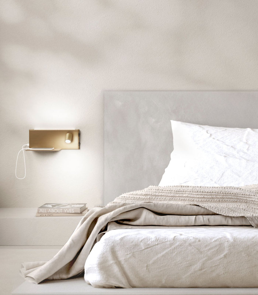 Panzeri Jay Wall Light featured above bedside table