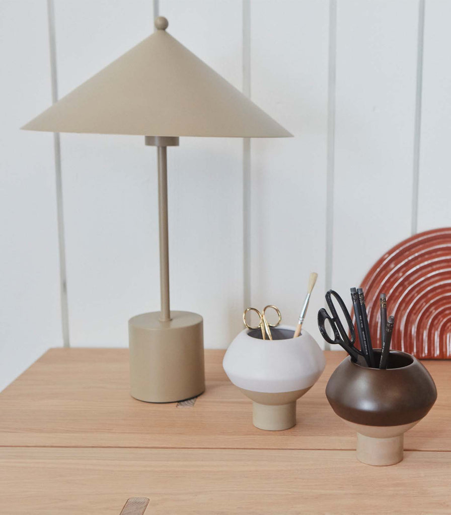 Nordic Fusion Kasa Table Lamp in Clay featured within interior space