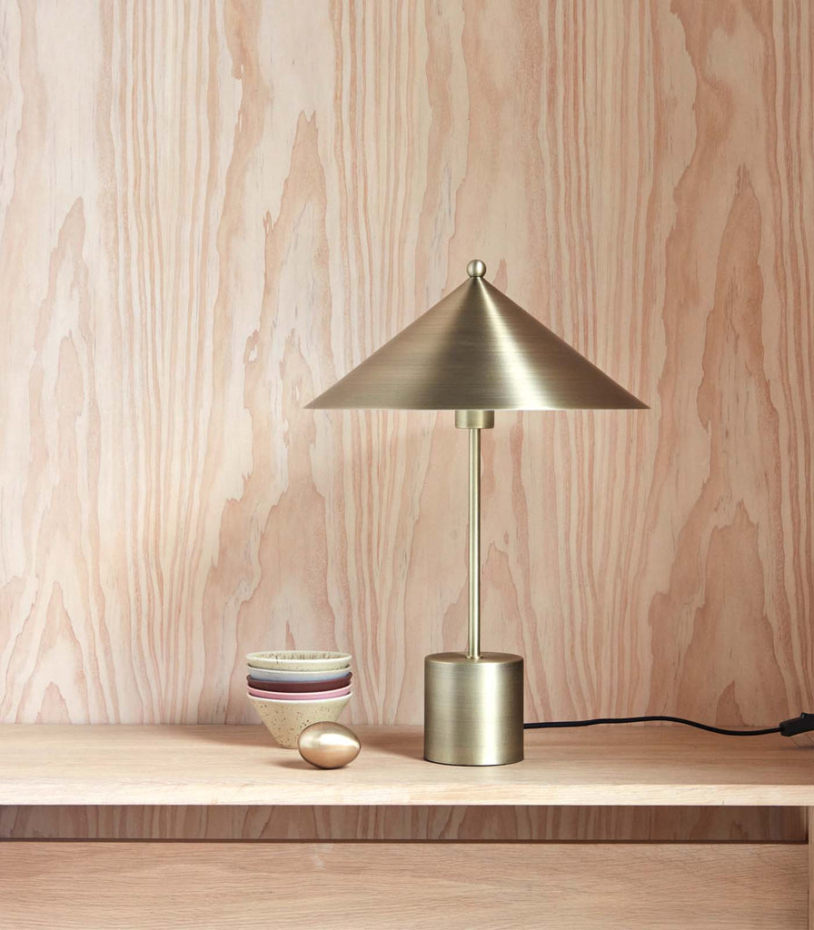 Nordic Fusion Kasa Table Lamp in Brass featured within interior space
