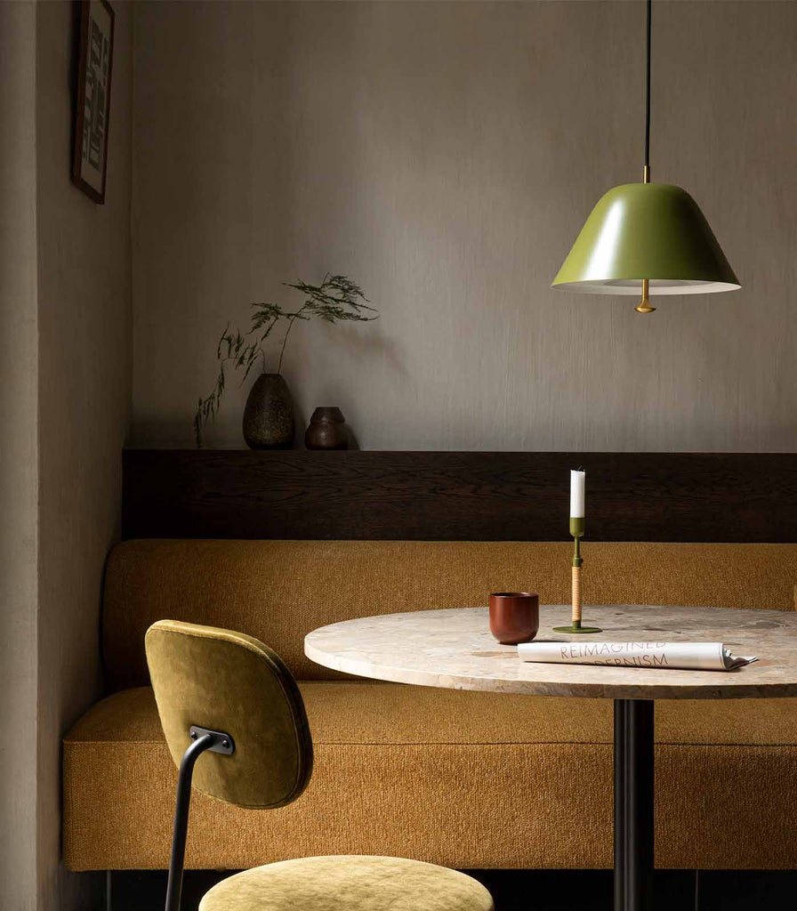 Menu Lighting Levitate Pendant Light hanging over dining table