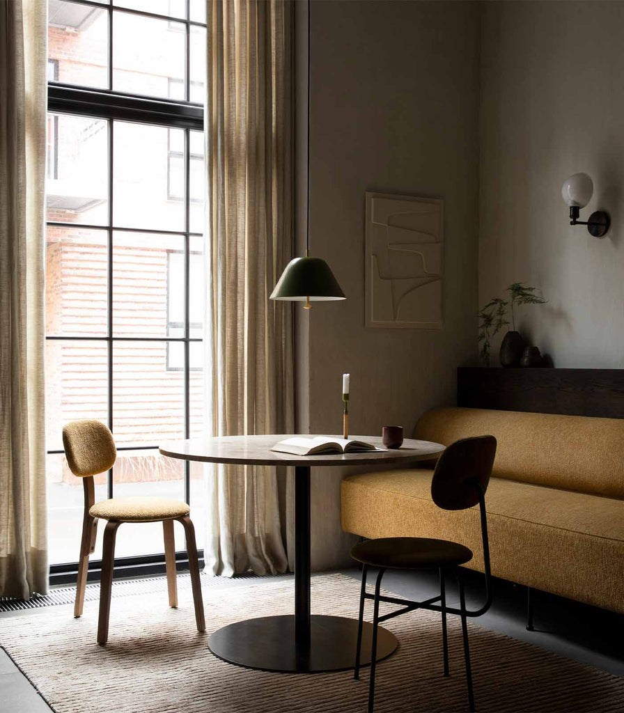 Menu Lighting Levitate Pendant Light hanging over dining table