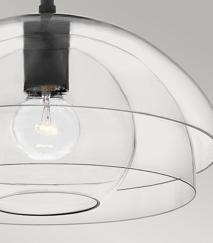 Elstead Lotus Pendant Light in Black close up