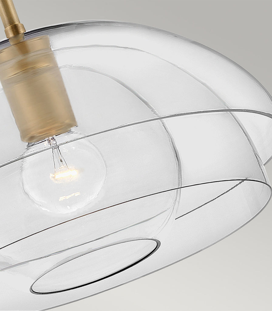 Elstead Lotus Pendant Light in Heritage Brass close up