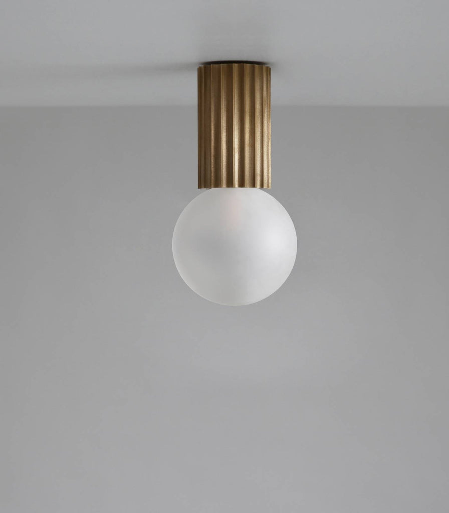 Marz Designs Attalos Ceiling Light in Brushed Brass/Frosted Glass featured witthin interior space