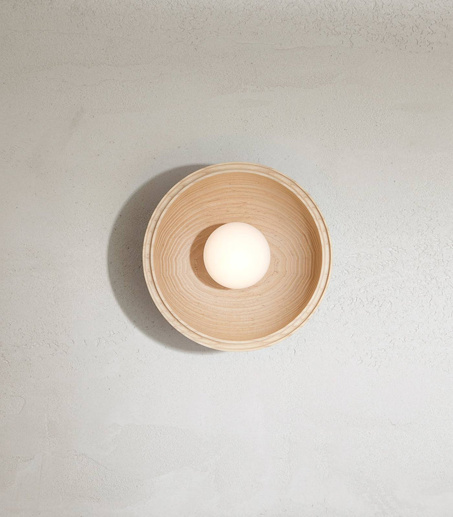 Marz Designs Selene Small Wall Light in Ash/ Brushed Brass/White