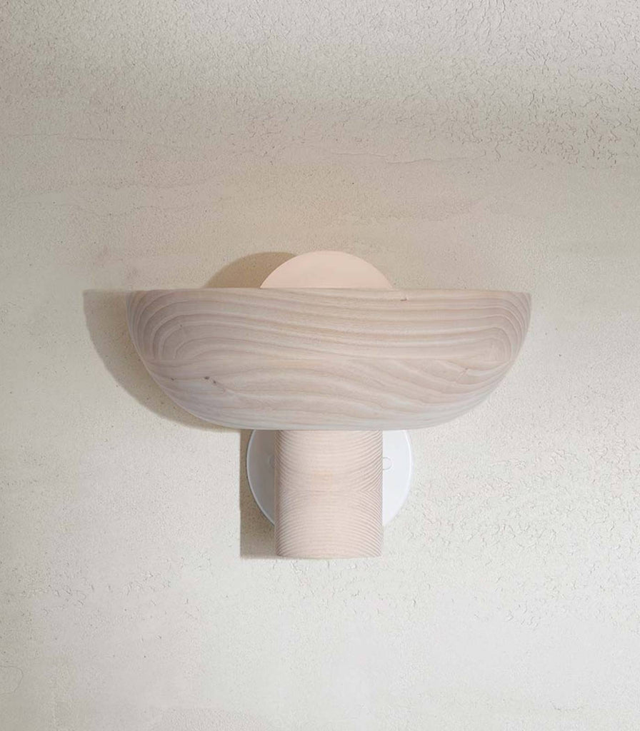 Marz Designs Selene Large Uplight Wall Light in Bleeched Ash/White