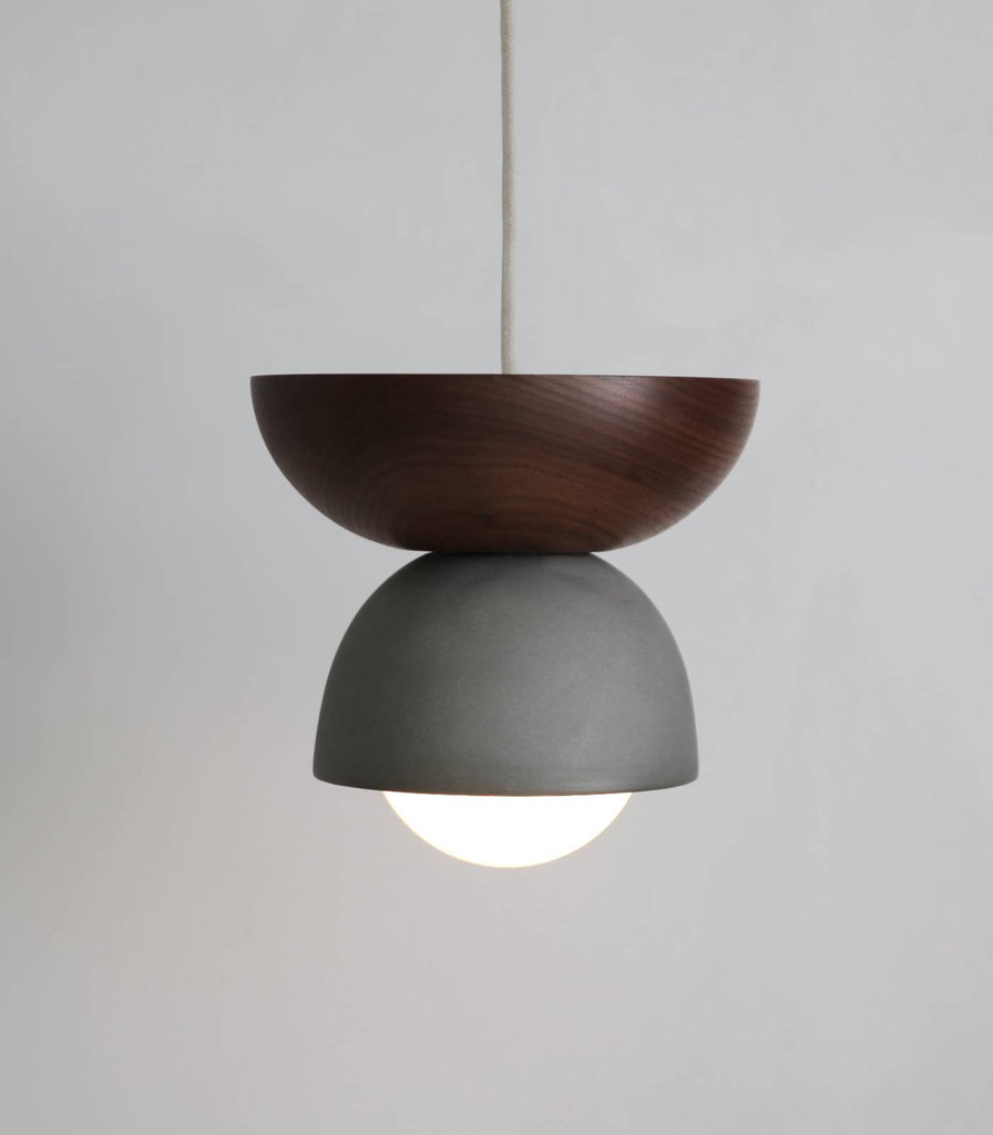 Marz Designs Terra Dome Pendant Light in Slate/Brushed Brass/Walnut