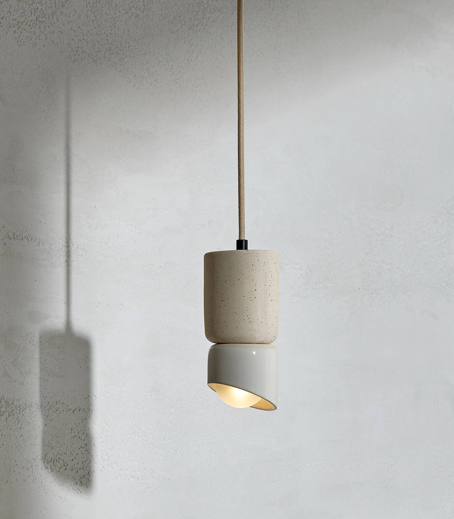 Marz Designs Terra Dual Pendant Light in Vanilla Bean/Brushed Black