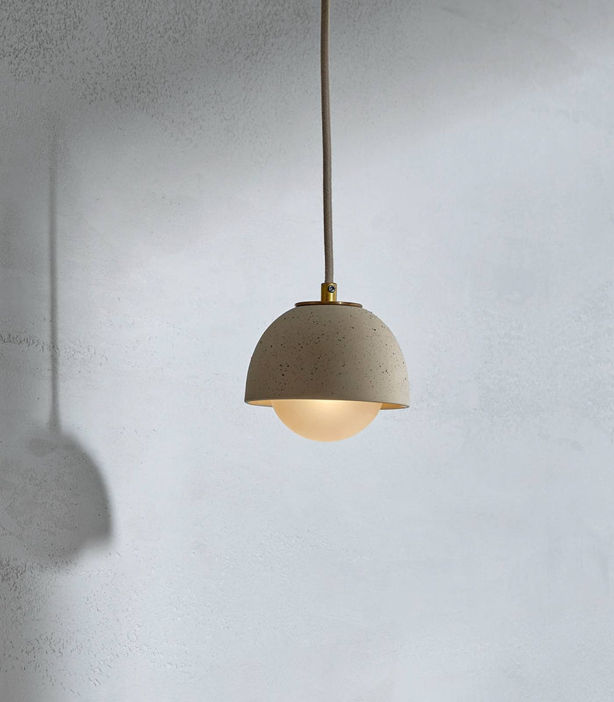 Marz Designs Terra Round Pendant Light in Vanilla Bean/Brushed Brass