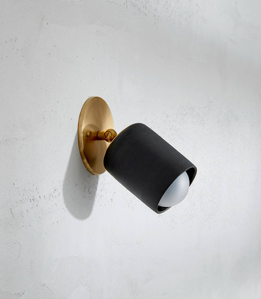 Marz Designs Terra Cylinder Wall Light in Slate/Brushed Brass
