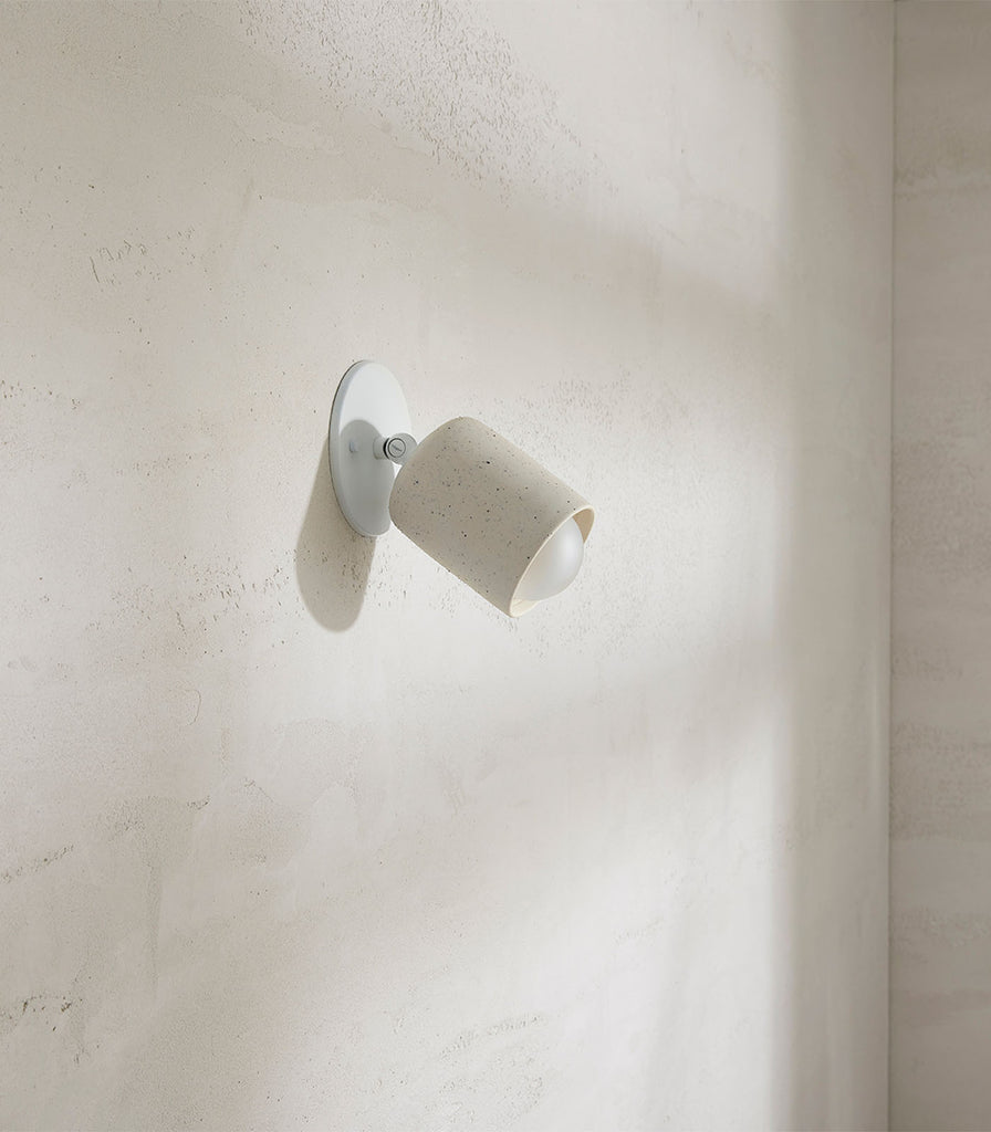 Marz Designs Terra Cylinder Wall Light in Vanilla Bean/White Satin