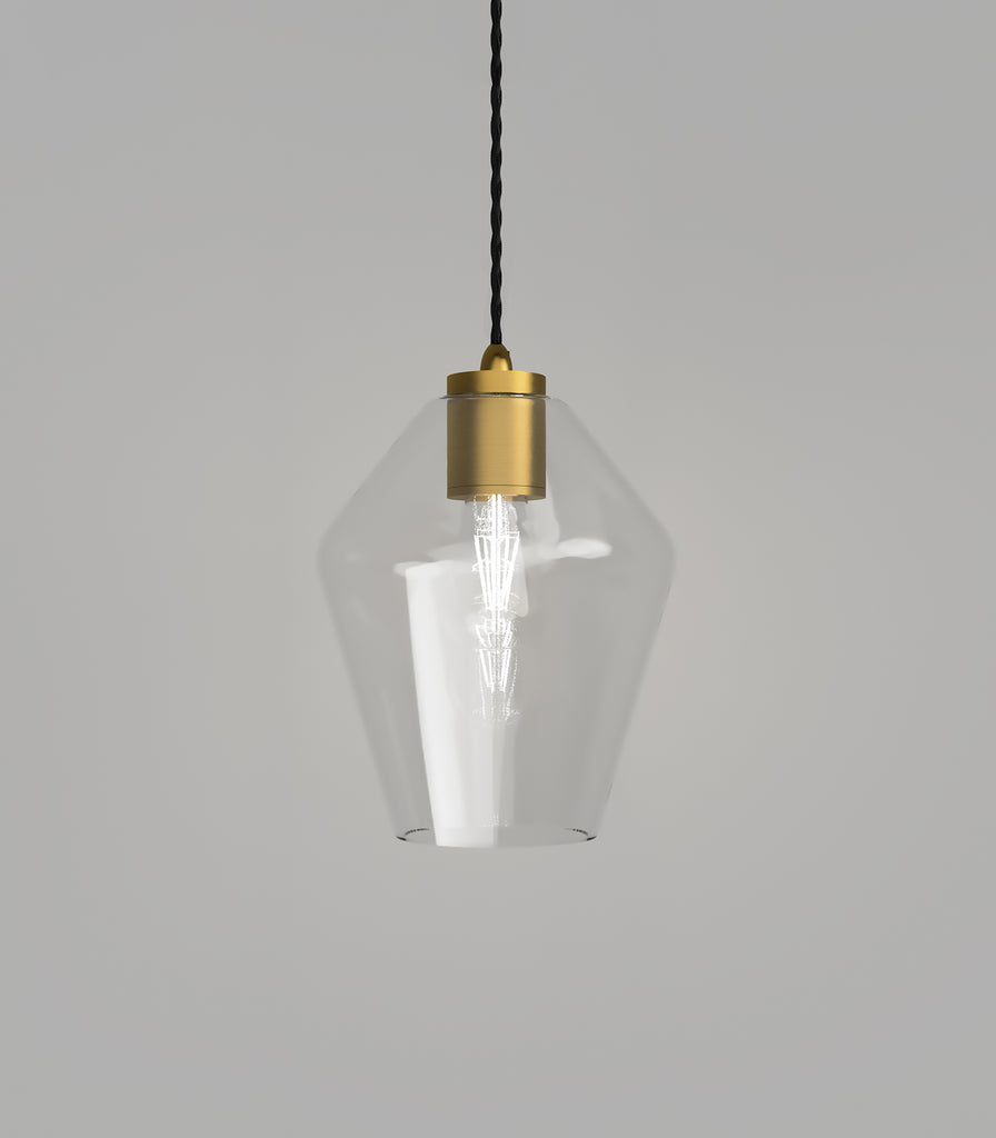 Lighting Republic Parlour Geo Pendant Light in Old Brass /  Clear