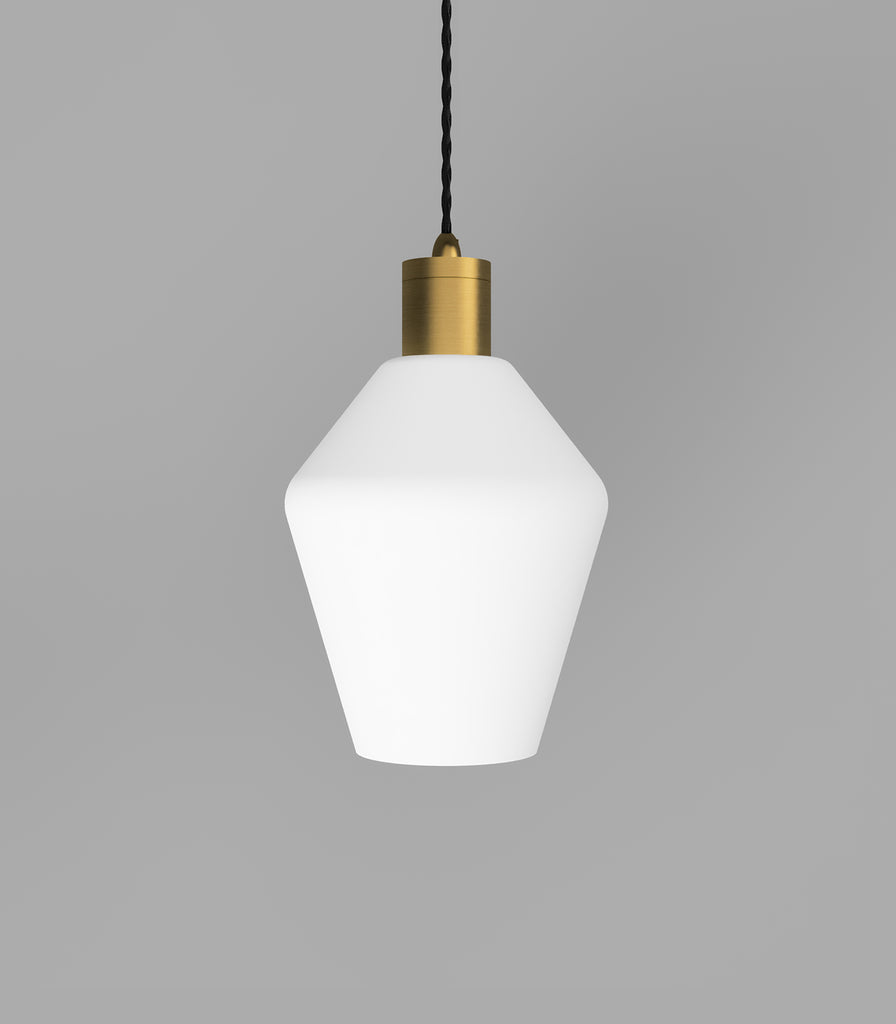 Lighting Republic Parlour Geo Pendant Light in Old Brass /  White