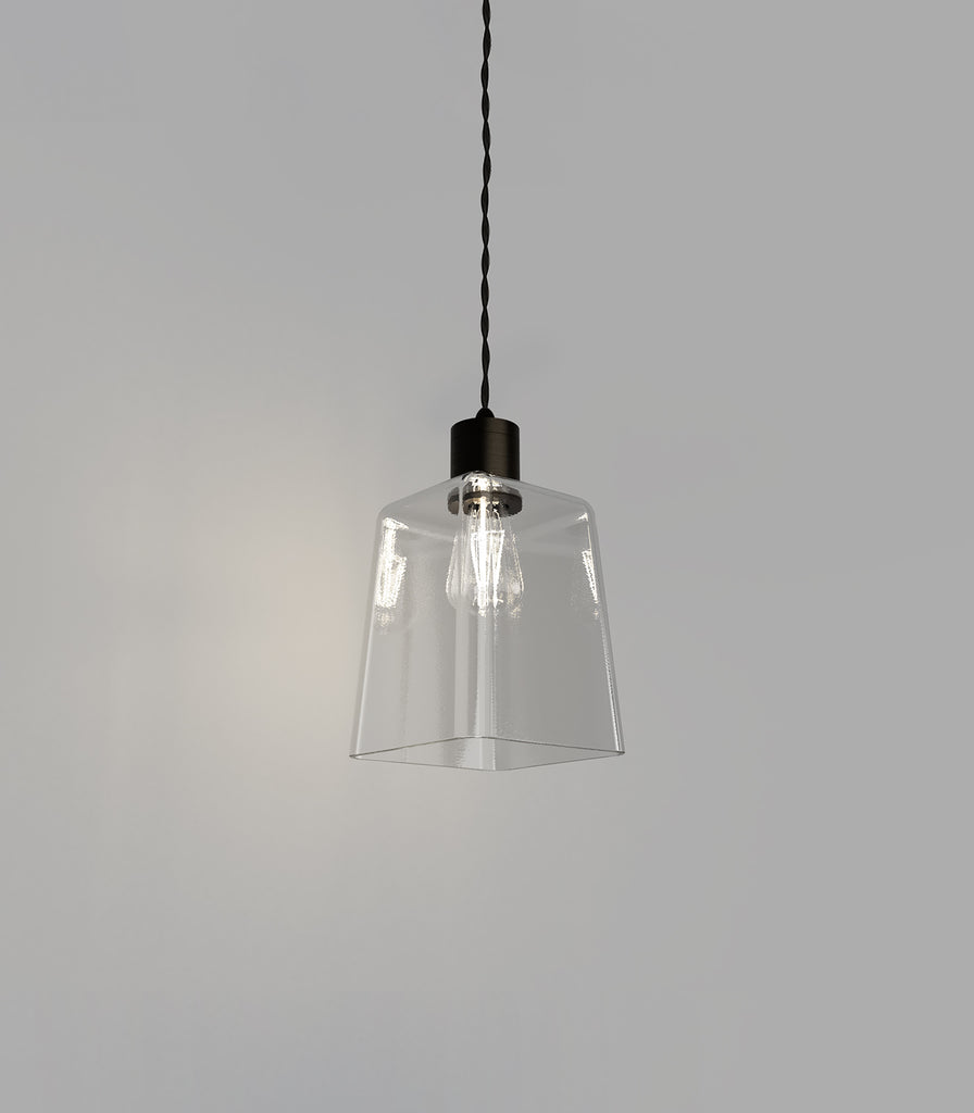 Lighting Republic Parlour Glass Pendant Light in Iron / Square Square glass