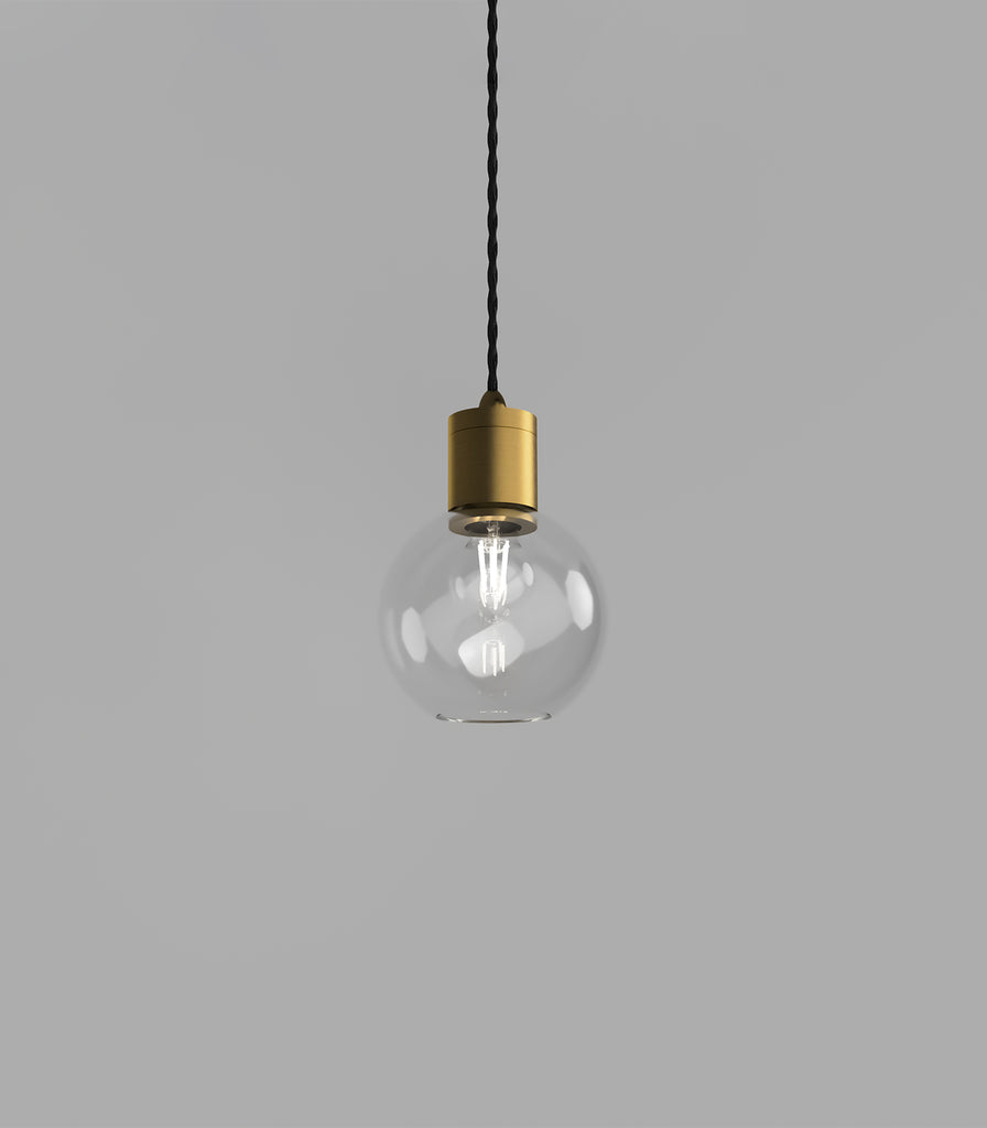  Lighting Republic Parlour Sphere Pendant Light in Old Brass / Clear glass