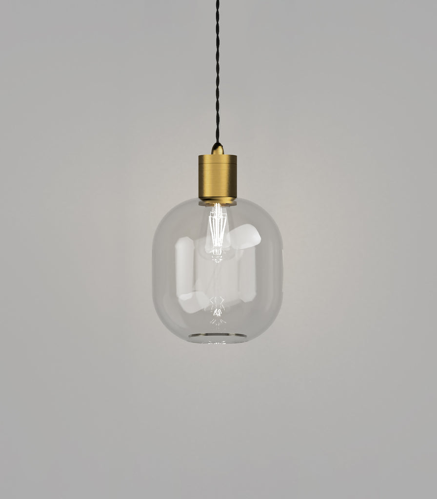 Lighting Republic Parlour Curve Pendant Light in Old Brass/Clear