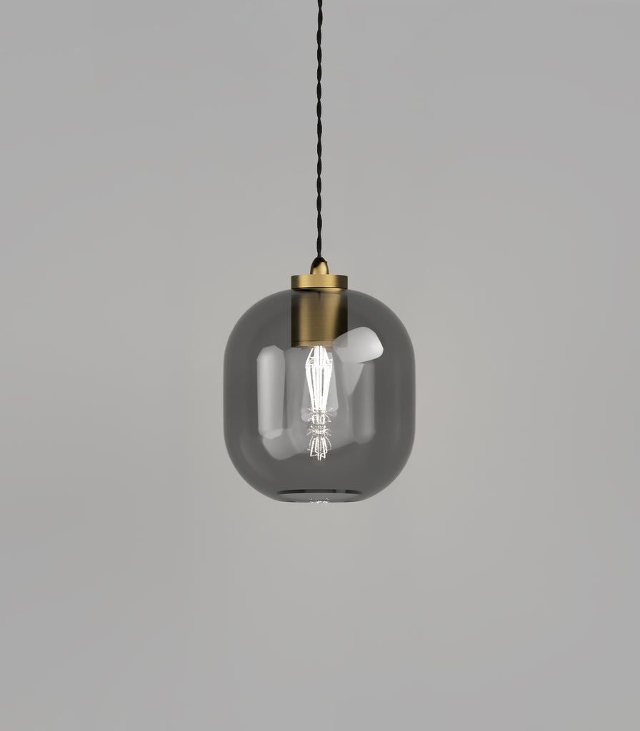 Lighting Republic Parlour Curve Pendant Light in Old Brass/Smoke