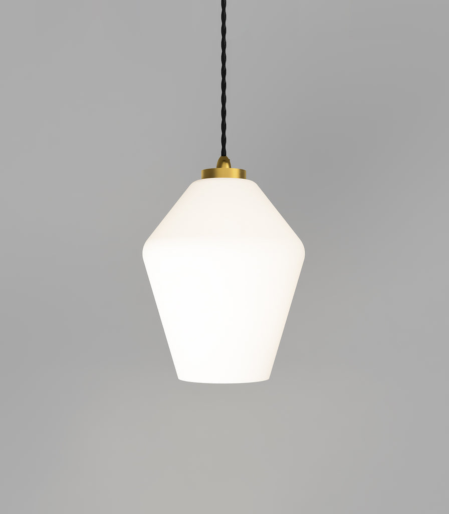 Lighting Republic Parlour Geo Pendant Light in  Old Brass / White