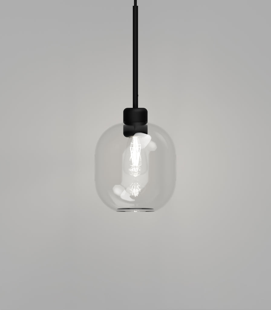 Lighting Republic Parlour Lite Curve Pendant Light in Textured Black/Clear
