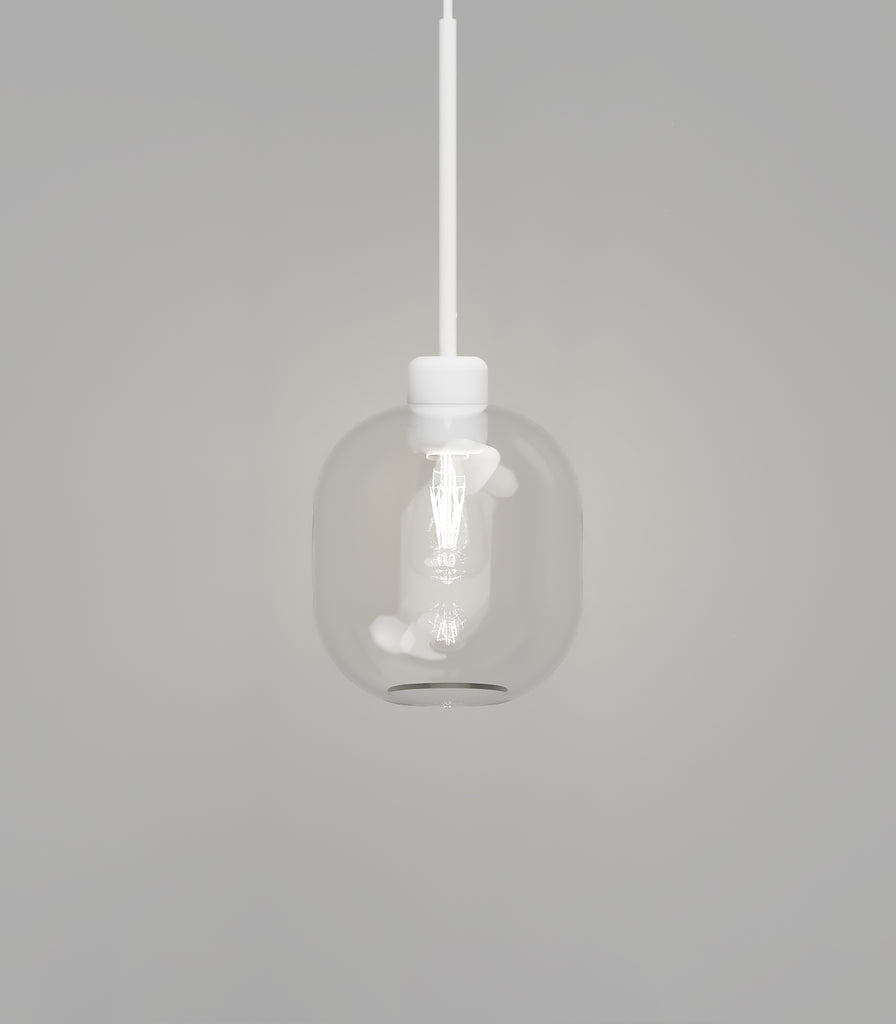 Lighting Republic Parlour Lite Curve Pendant Light in Textured White/Clear