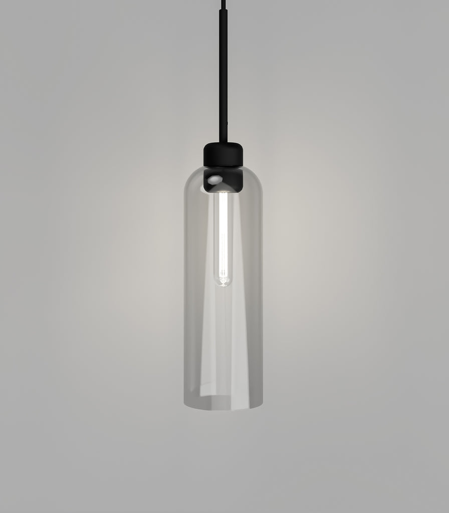 Lighting Republic Parlour Lite Elong Pendant Light in Black / Clear glass