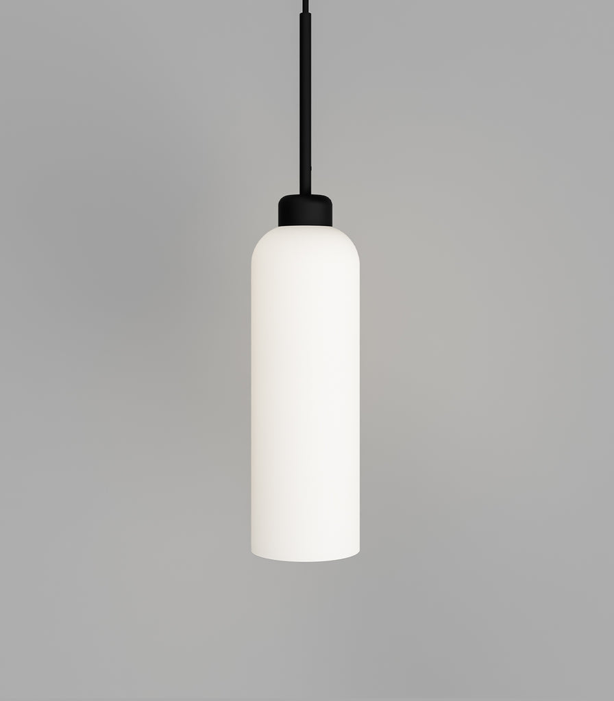 Lighting Republic Parlour Lite Elong Pendant Light in Black / White glass