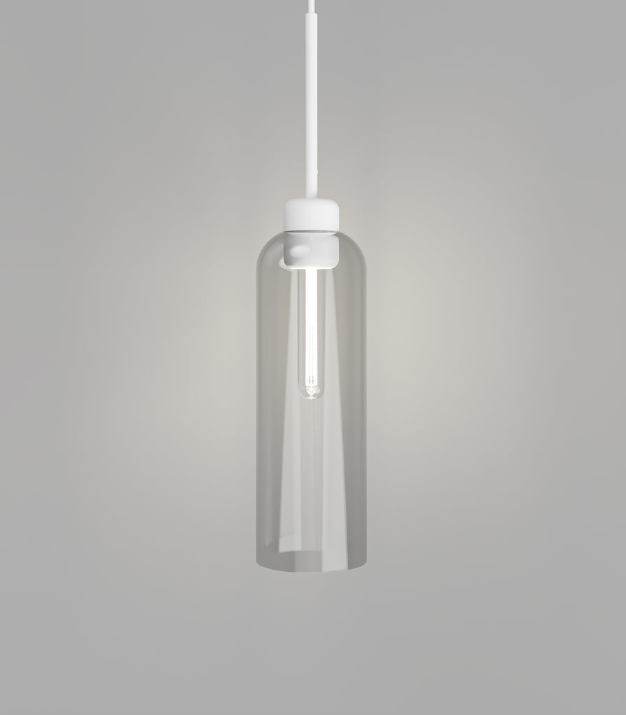 Lighting Republic Parlour Lite Elong Pendant Light in White / Clear glass