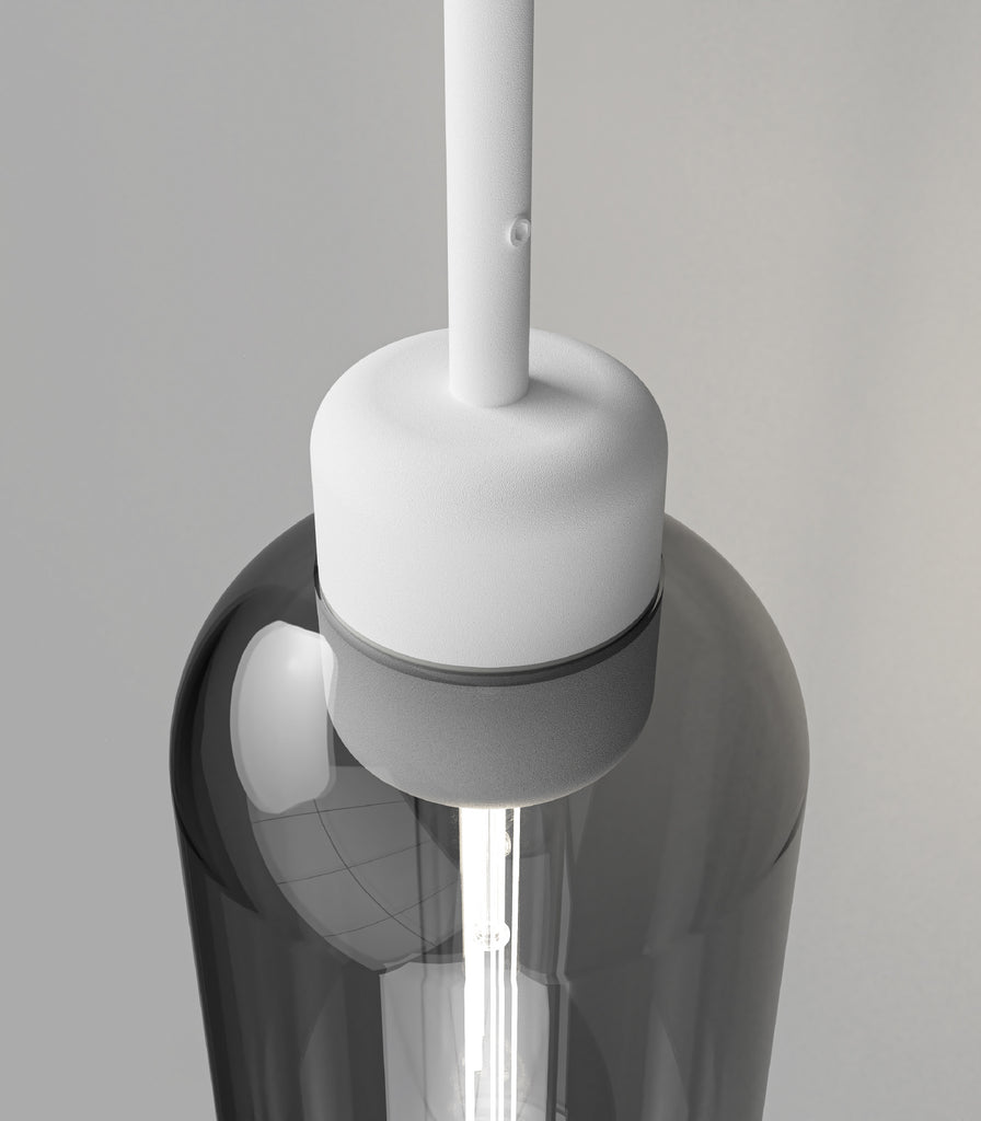 Lighting Republic Parlour Lite Elong Pendant Light in White / Smoke close up