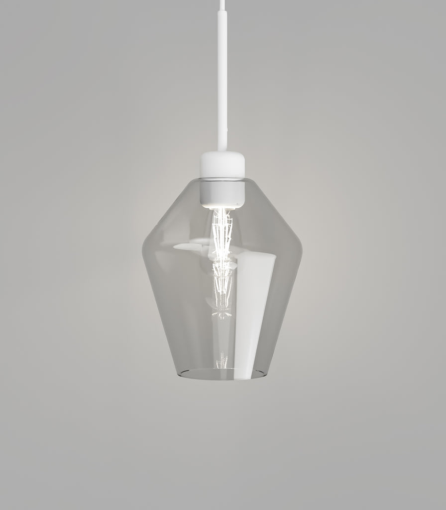 Lighting Republic Parlour Lite Geo Pendant Light in White / Clear glass