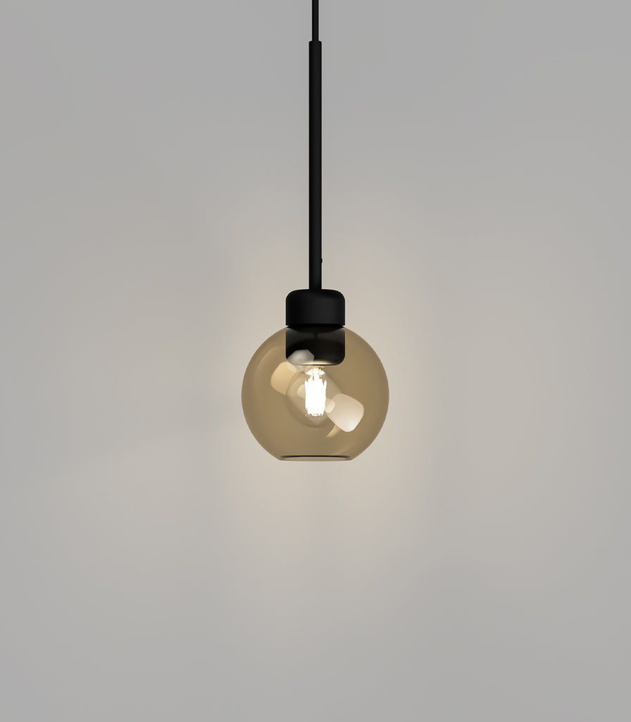 Lighting Republic Parlour Lite Sphere Pendant Light in black / amber glass